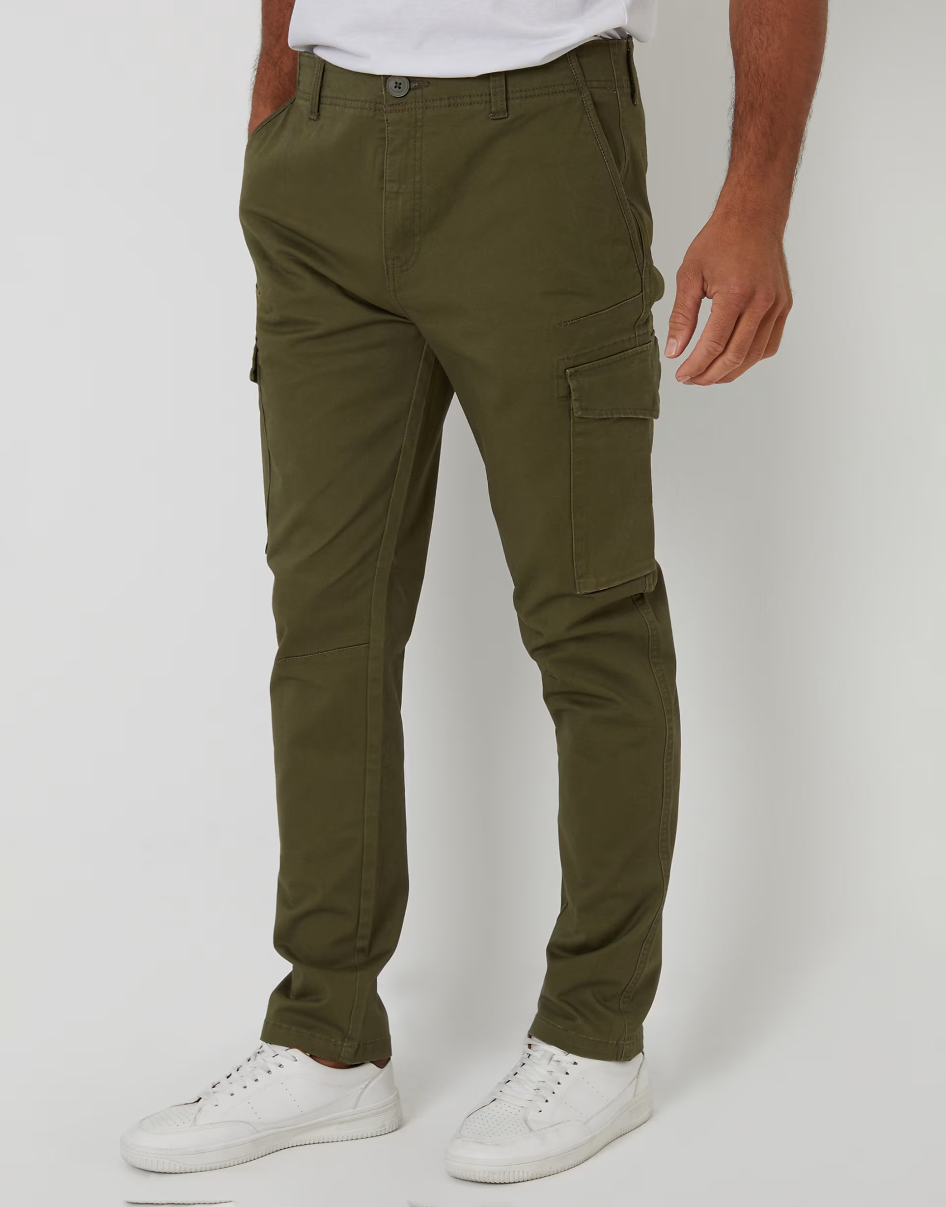 ASOS Threadbare Cotton cargo trousers with stretch in khaki - 1