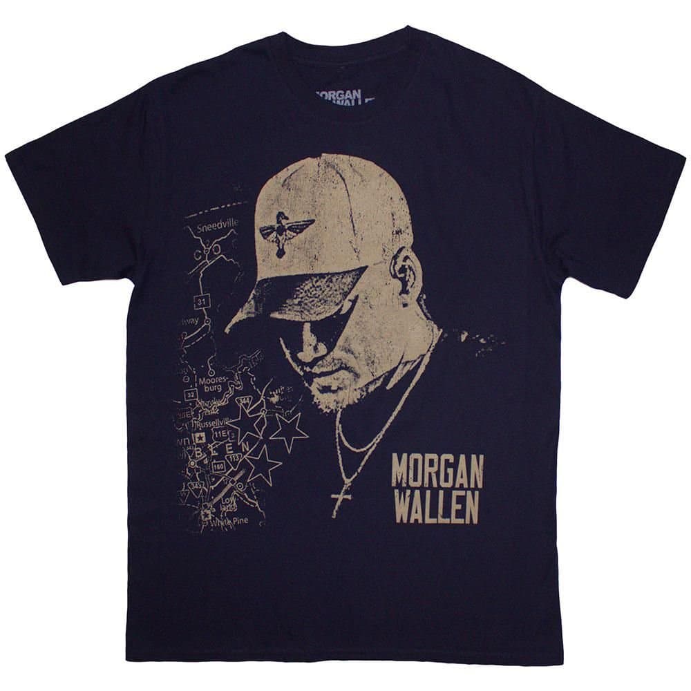 Morgan Wallen Morgan Wallen Men's Cap T-Shirt in Blue