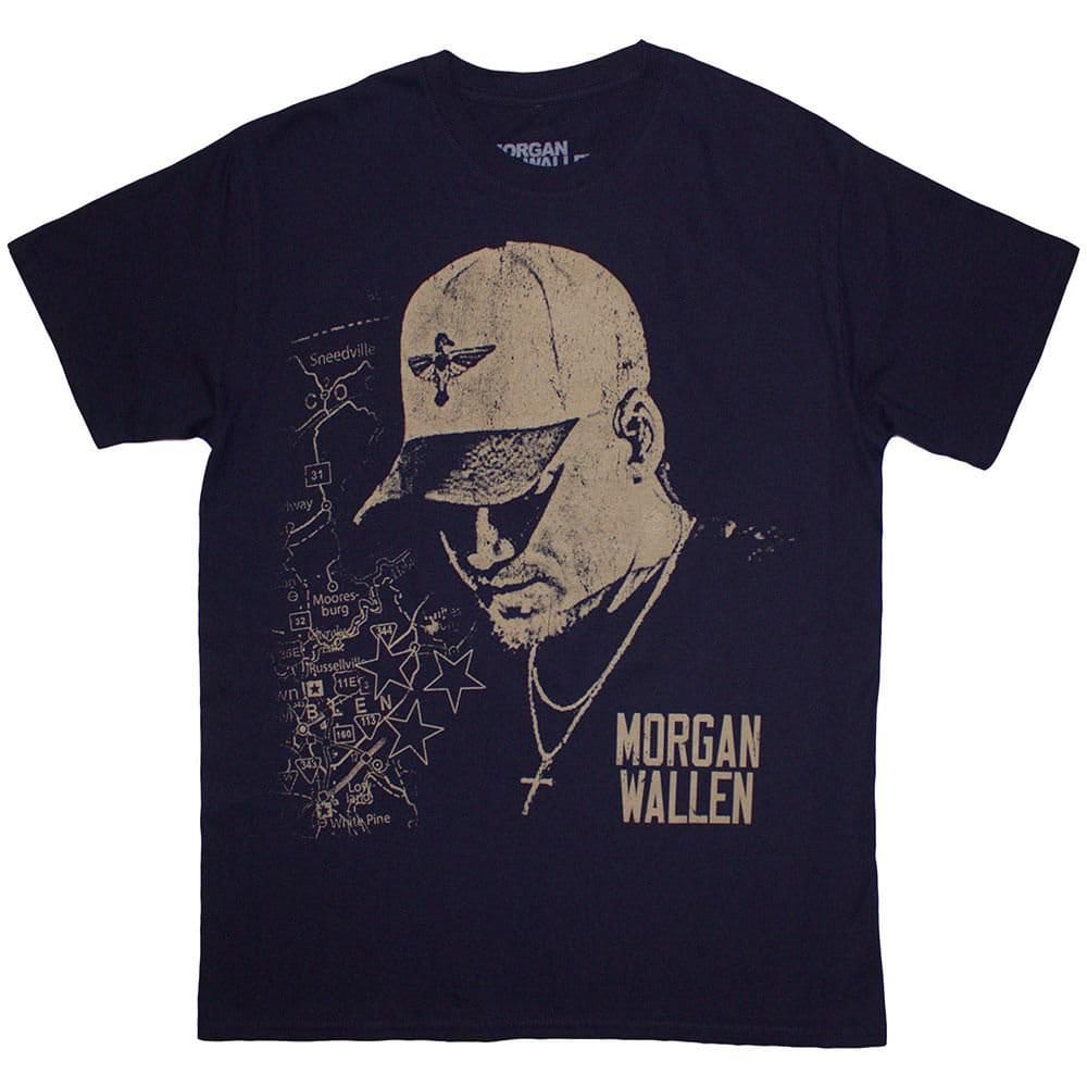Morgan Wallen Morgan Wallen Men's Cap T-Shirt in Blue - 1