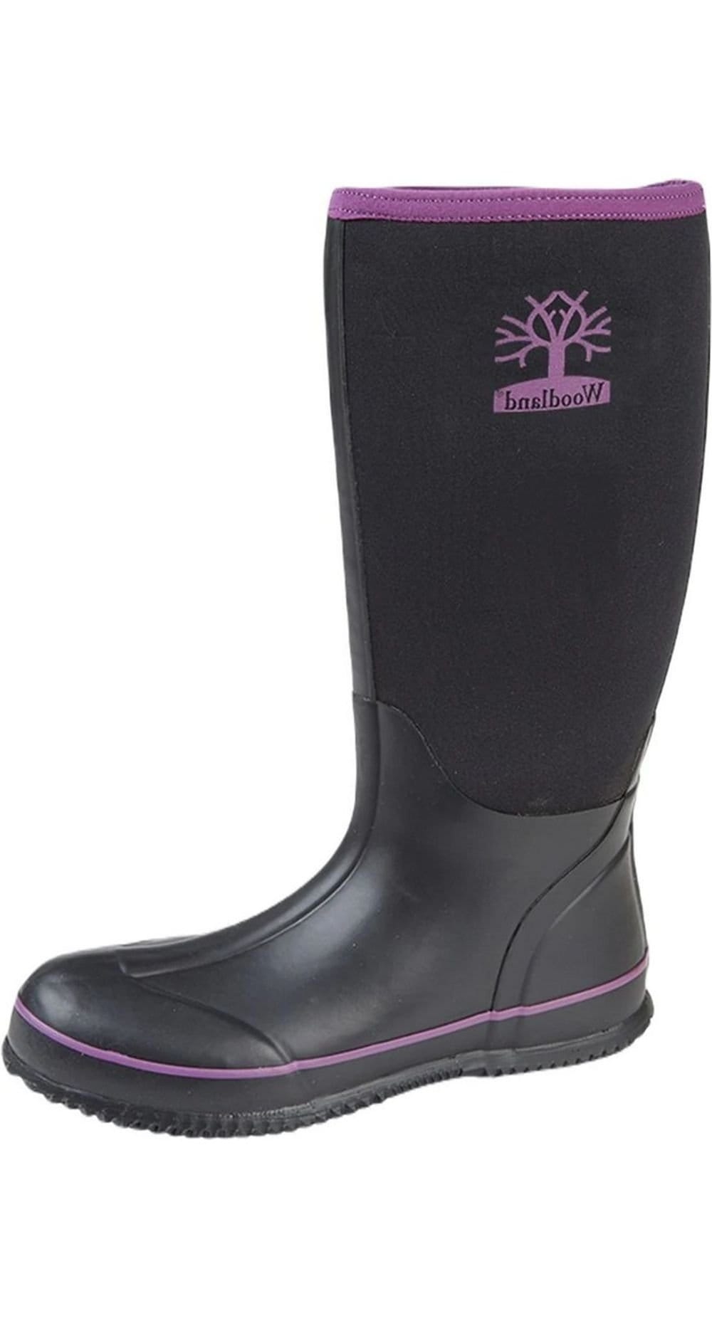 Woodland Woodland Women's Pull On Plain Design Wellington Boots in Black - 1