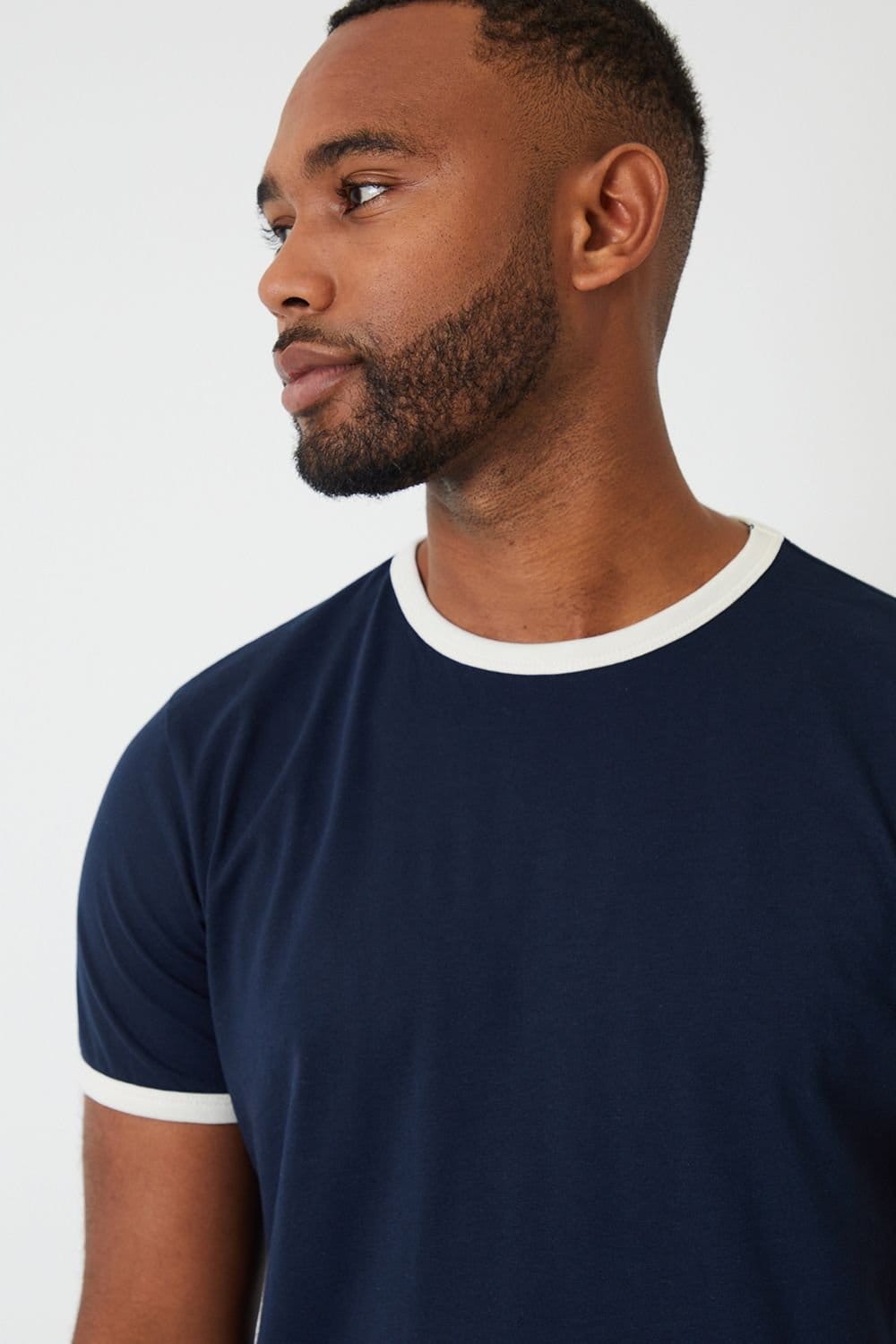 Threadbare Threadbare Men's Contrast Binding Short Lounge Set in Navy - 4