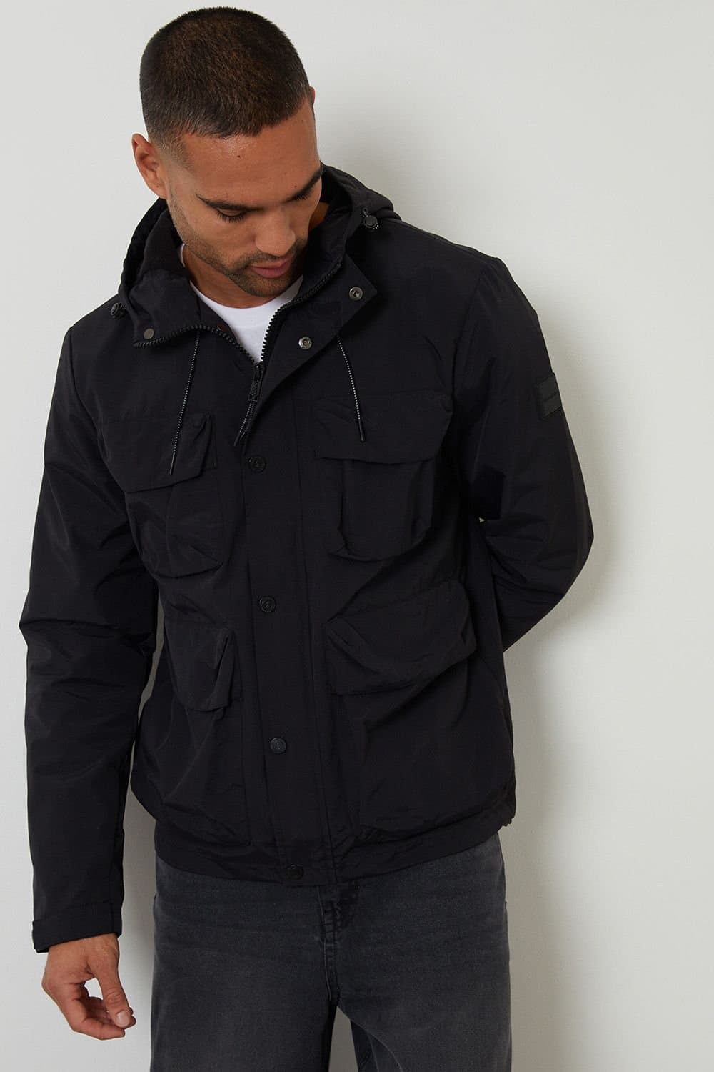 Threadbare Threadbare Men's Hooded Utility Coat in Black