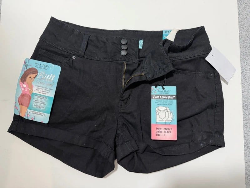 Push Up Black Denim Shorts