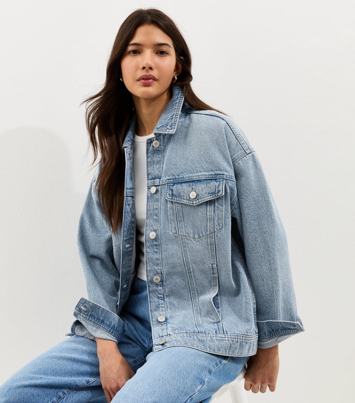 New Look Women's Blue Oversized Denim Jacket New Look
