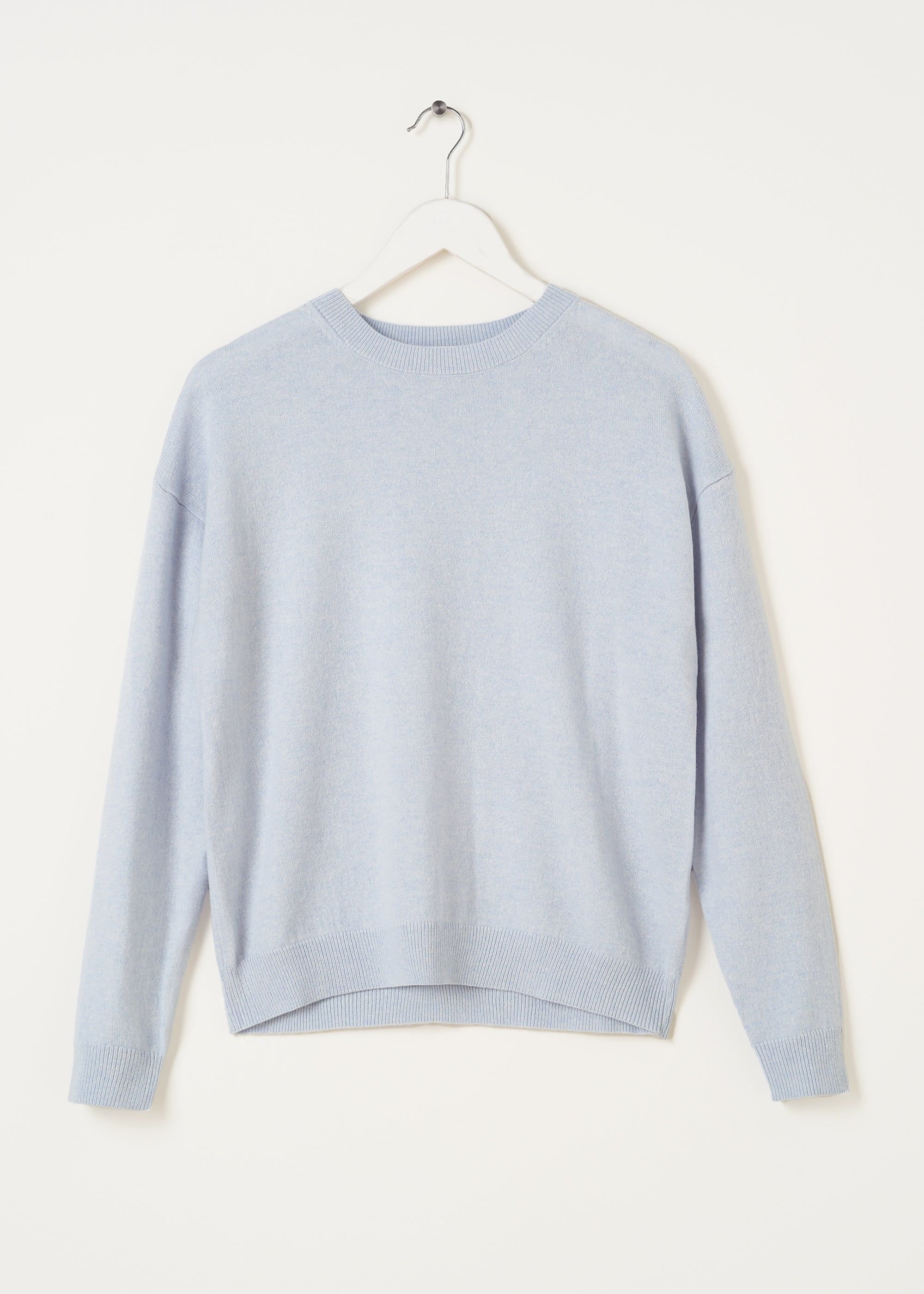 Truly Truly Women's Merino & Cashmere Wool Round Neck Jumper in Light Blue - 4