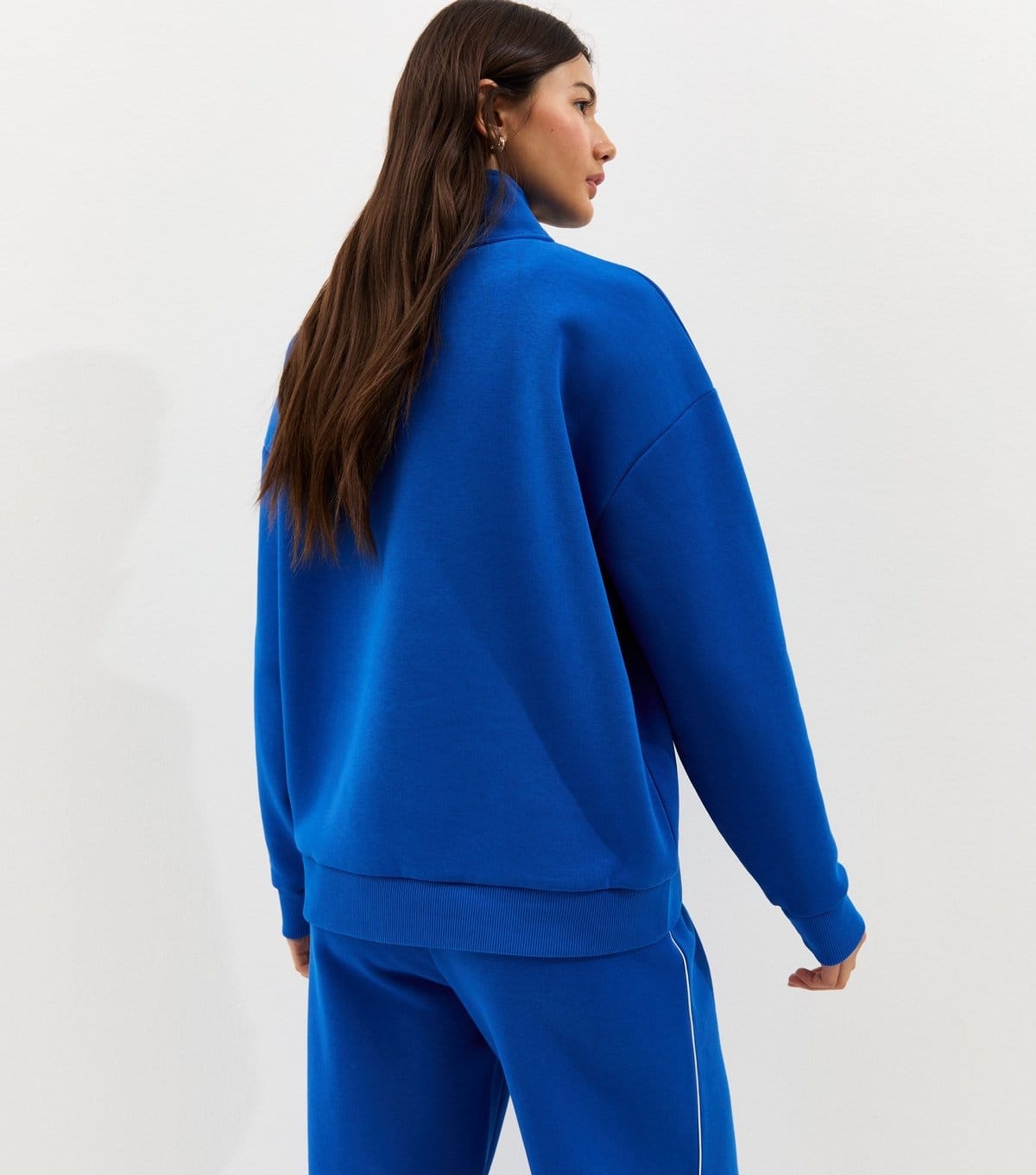 New Look Women's Bright Blue 3/4 Zip Front Sweatshirt New Look - 4