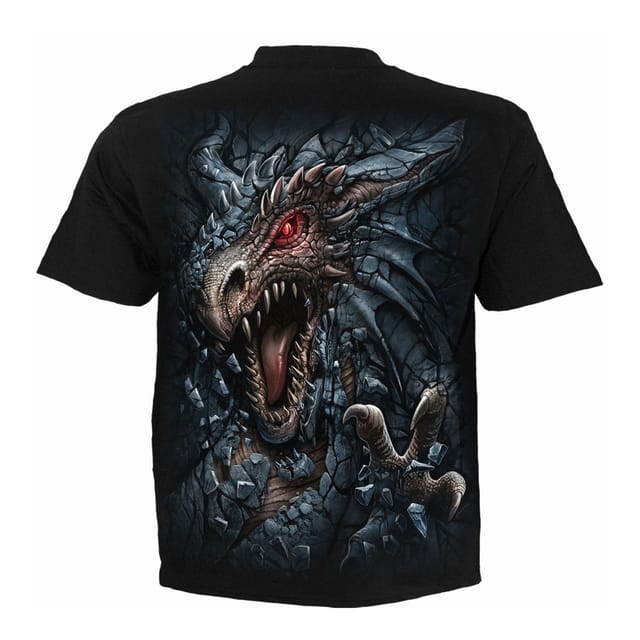 Spiral Direct Spiral Direct Men's Dragon´s Lair Back Print T-Shirt in Black - 2