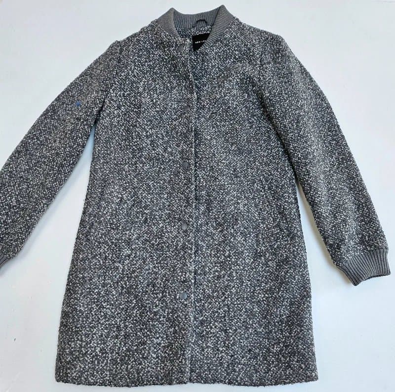 New Look New look 10 grey teddy fleece coatigan knit jacket mid length