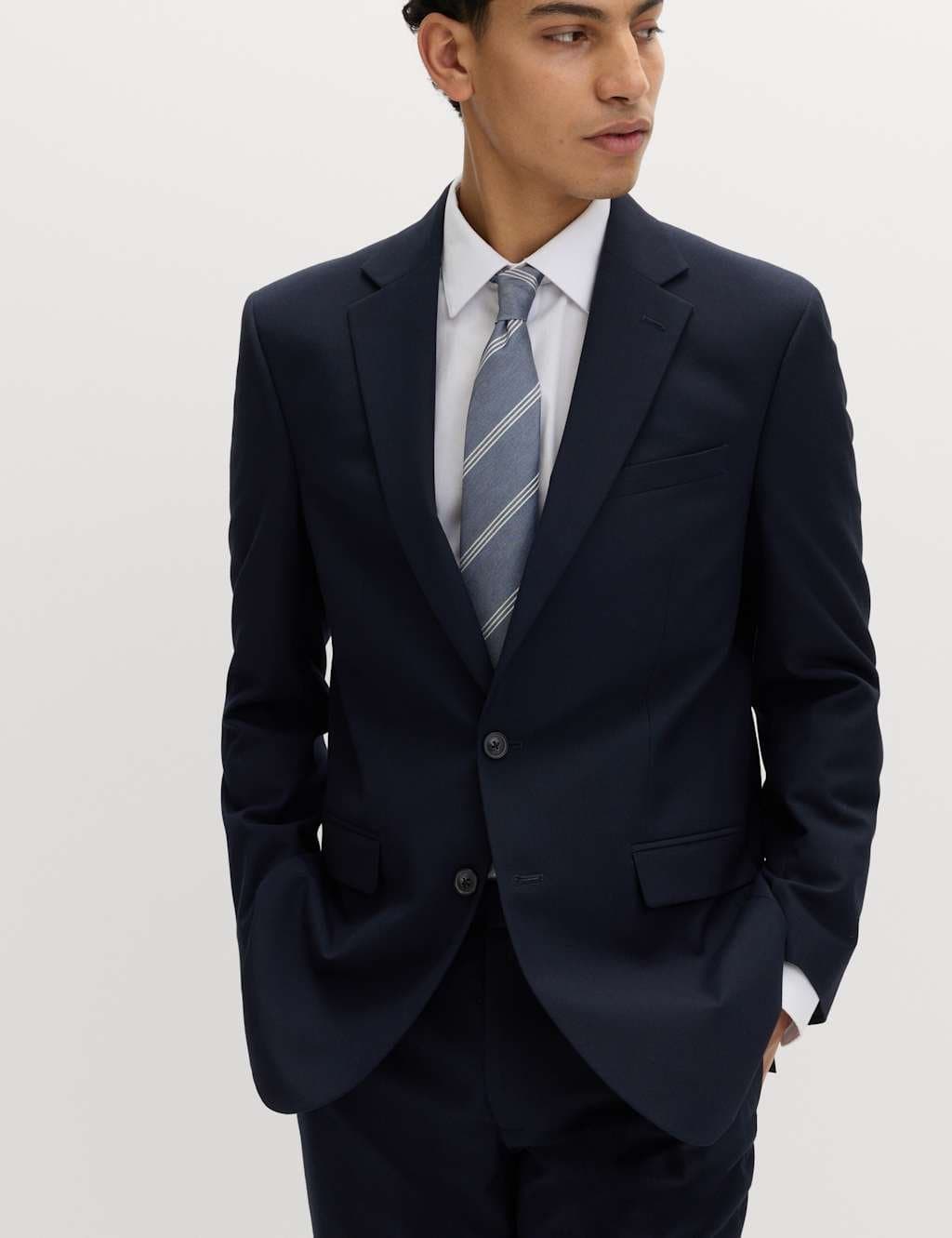 Marks & Spencer M&S Regular Fit Machine Washable Suit Jacket Navy