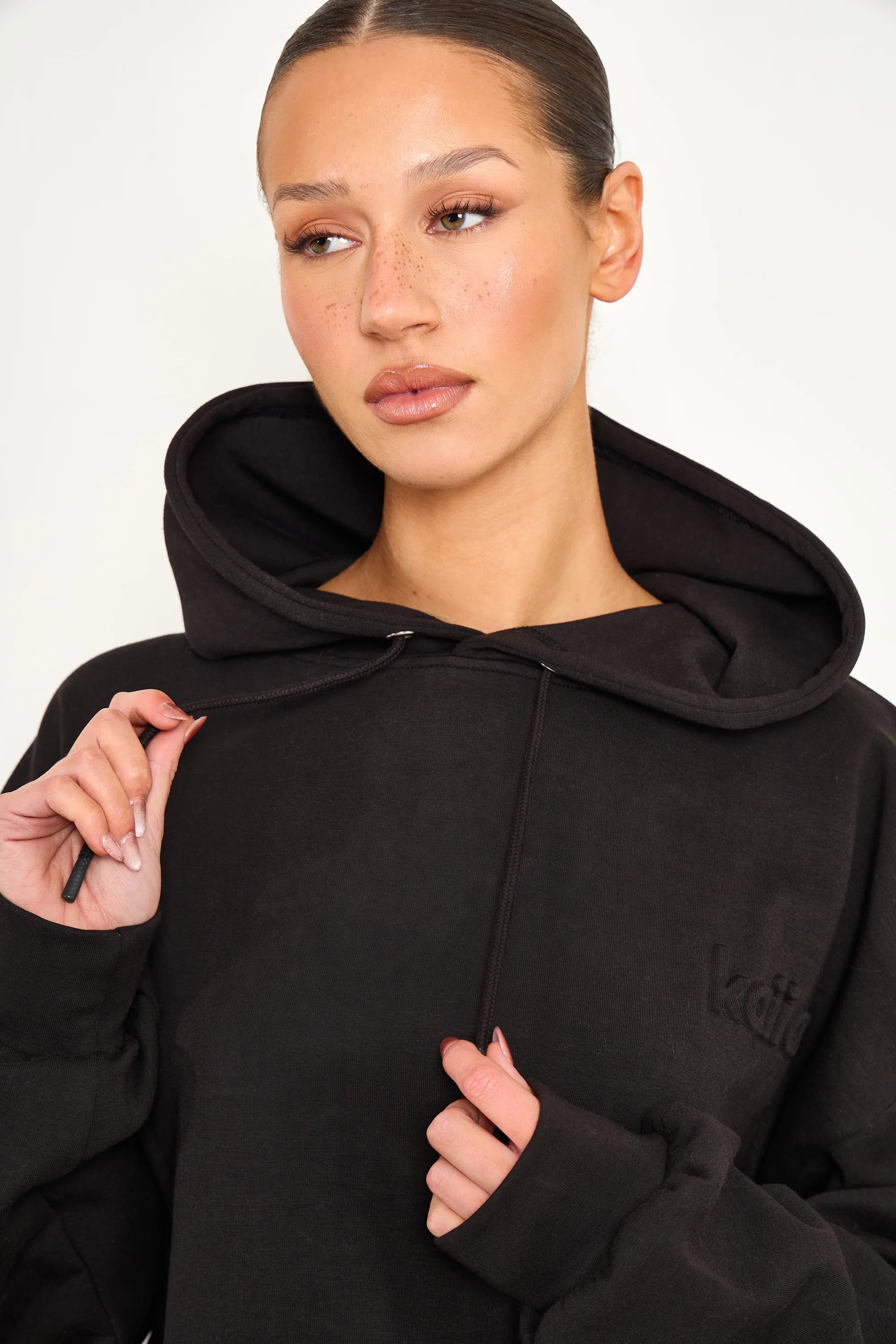 Kaiia Kaiia Premium Scuba Oversized Hoodie Black - 2