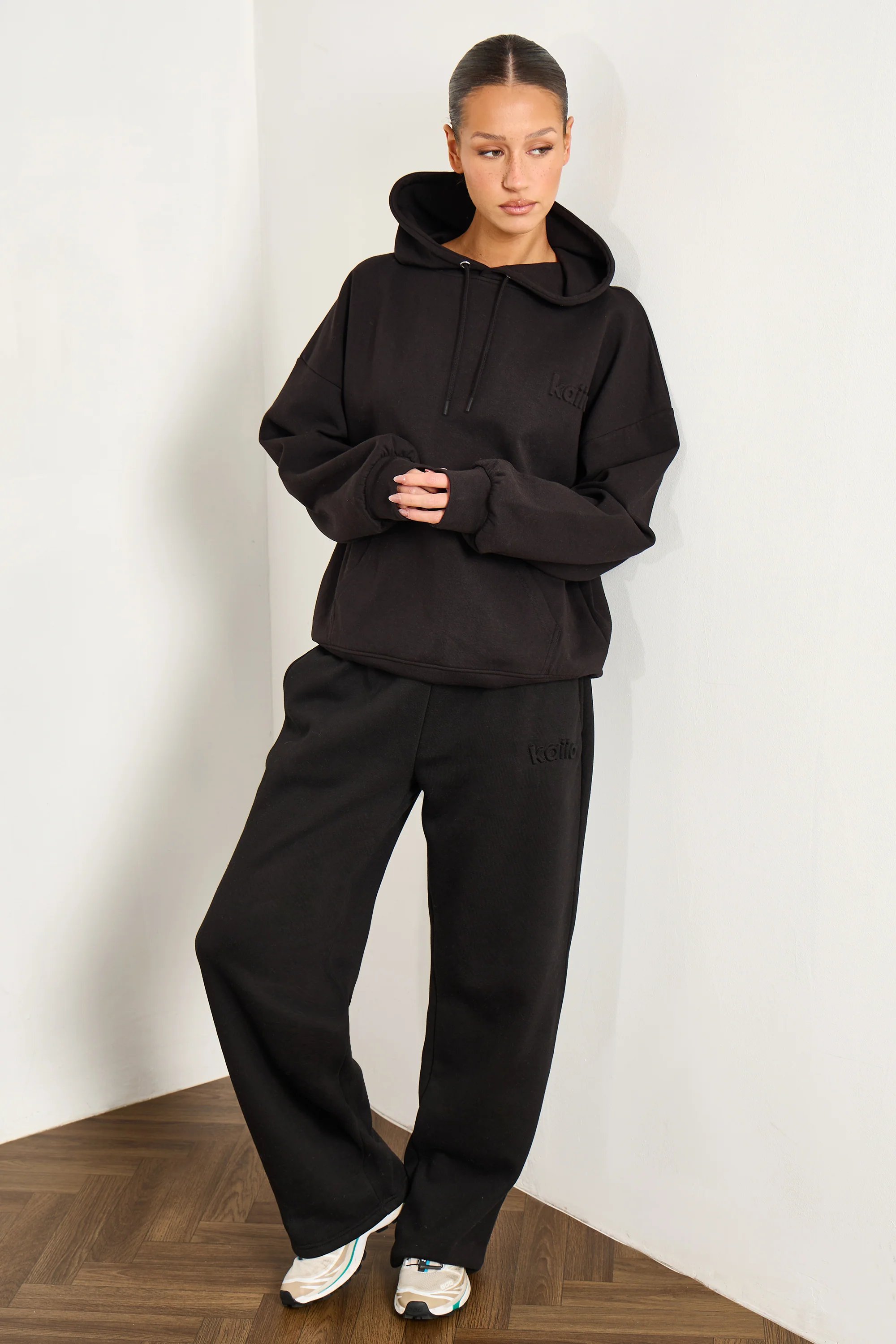 Kaiia Kaiia Premium Scuba Oversized Hoodie Black - 3