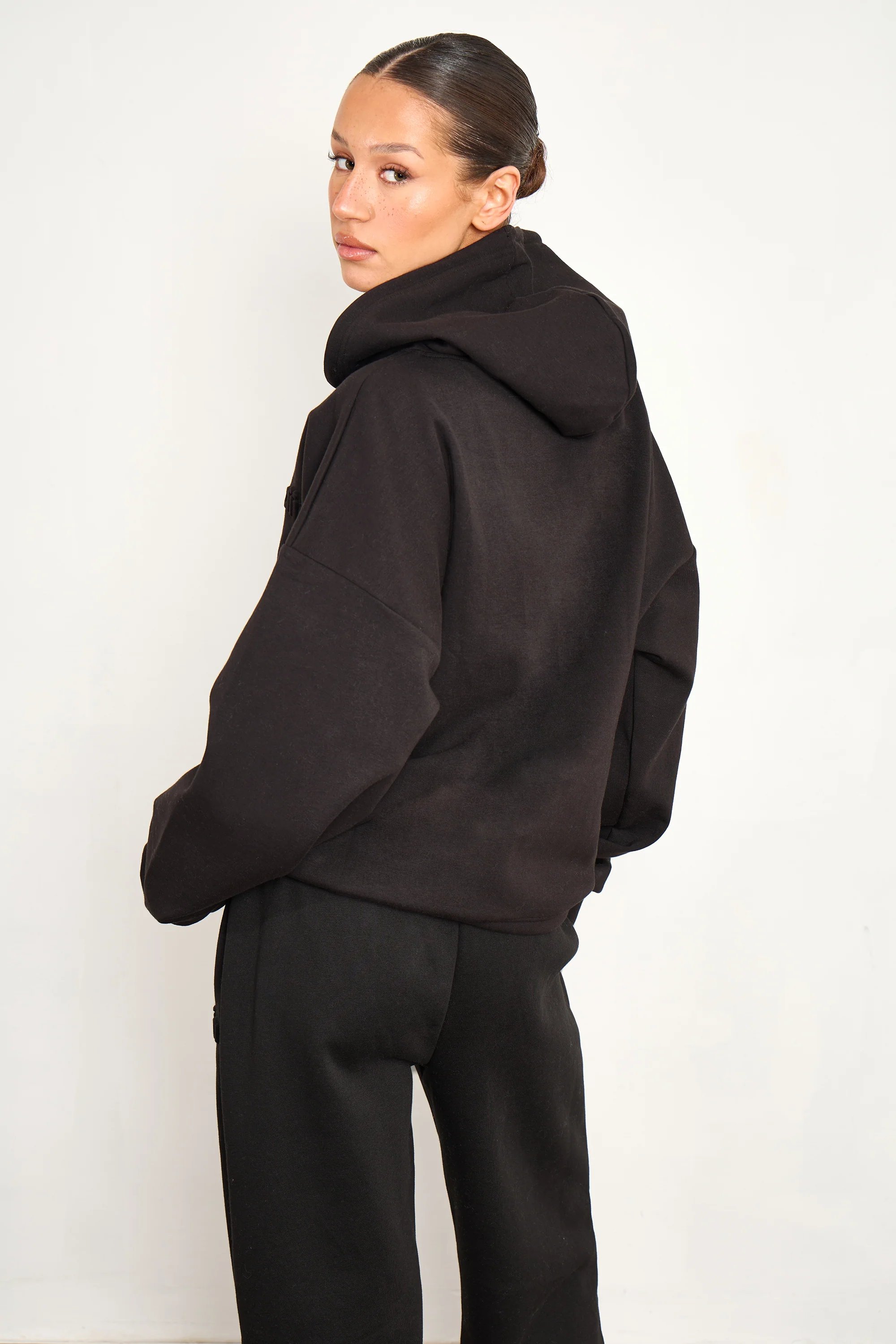 Kaiia Kaiia Premium Scuba Oversized Hoodie Black - 4