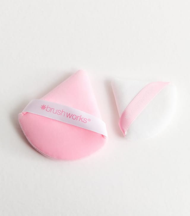 Brushworks Pink Triangular Powder Puff Duo Brushworks New Look - 2