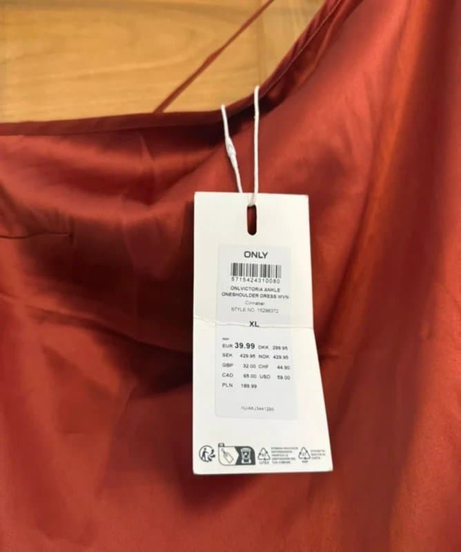 ASOS Only ASOS Victoria Rust Brown Satin Silky Slip One Shoulder Asymmetric Camisole Midi Dress