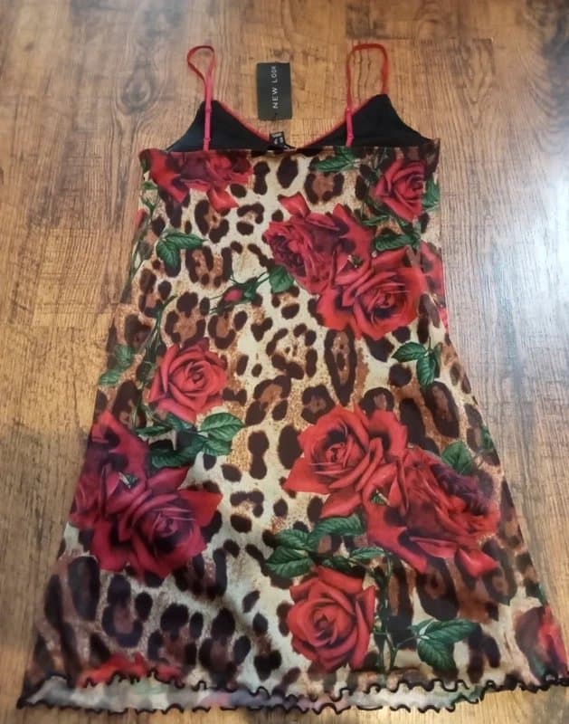 New Look New look rose and leopard mini dress