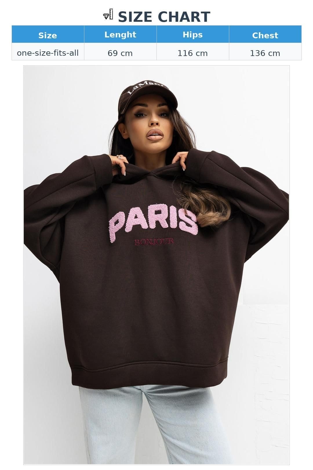 Love Lace Love Lace Women's Soft Cotton Elastane Hooded Sweatshirt in Brown - 4