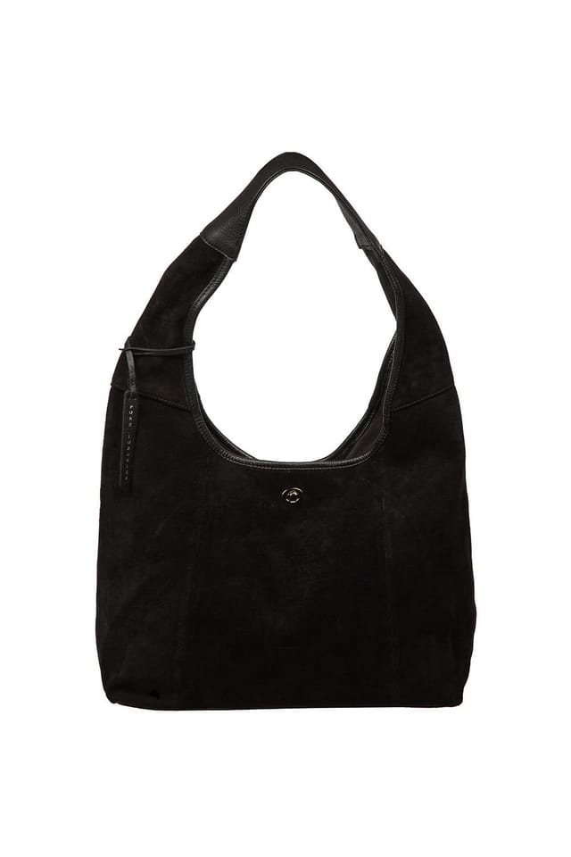 Pure Luxuries London Pure Luxuries London Women's 'Polly' Suede Shoulder Bag in Black - 2