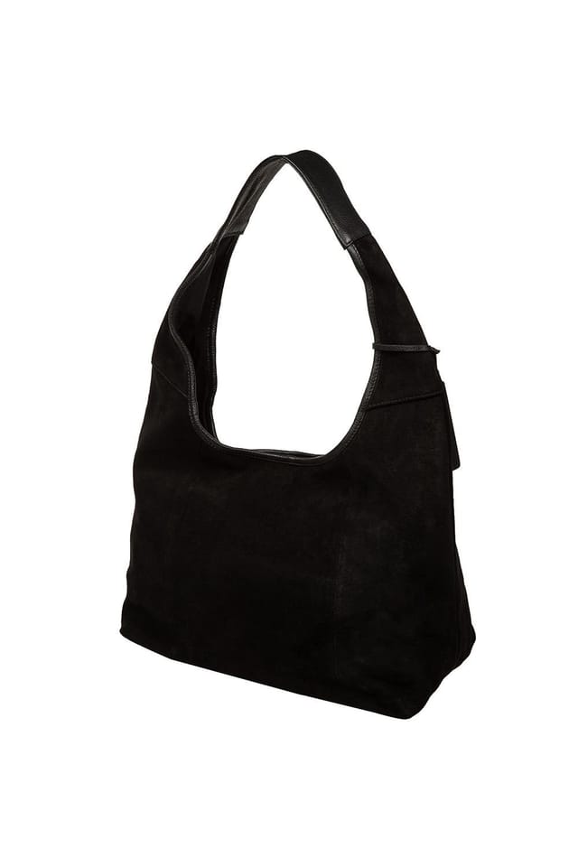 Pure Luxuries London Pure Luxuries London Women's 'Polly' Suede Shoulder Bag in Black - 3