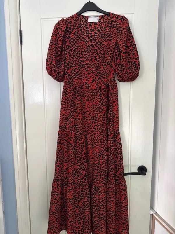 ASOS ASOS red leopard print wrap maxi dress