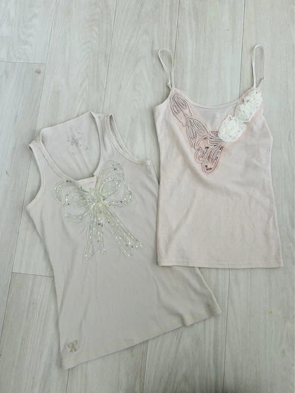 New Look vintage y2k 2000s sequin embellished cami top bundle reseller
