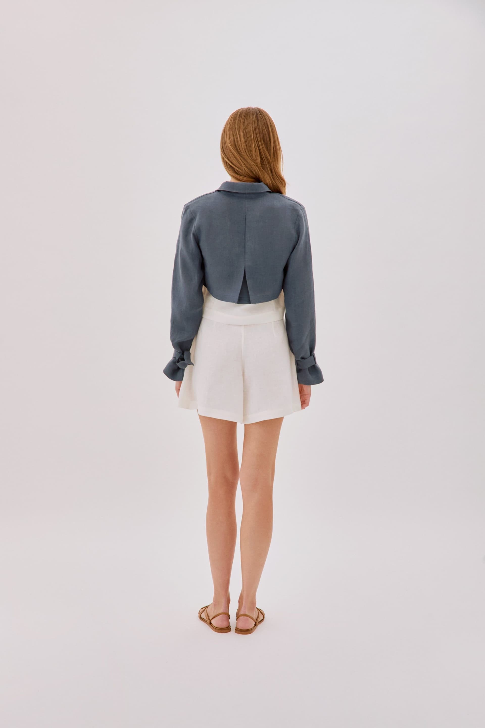 Labeca Labeca Women's Claudia Linen Flare Shorts in Ecru