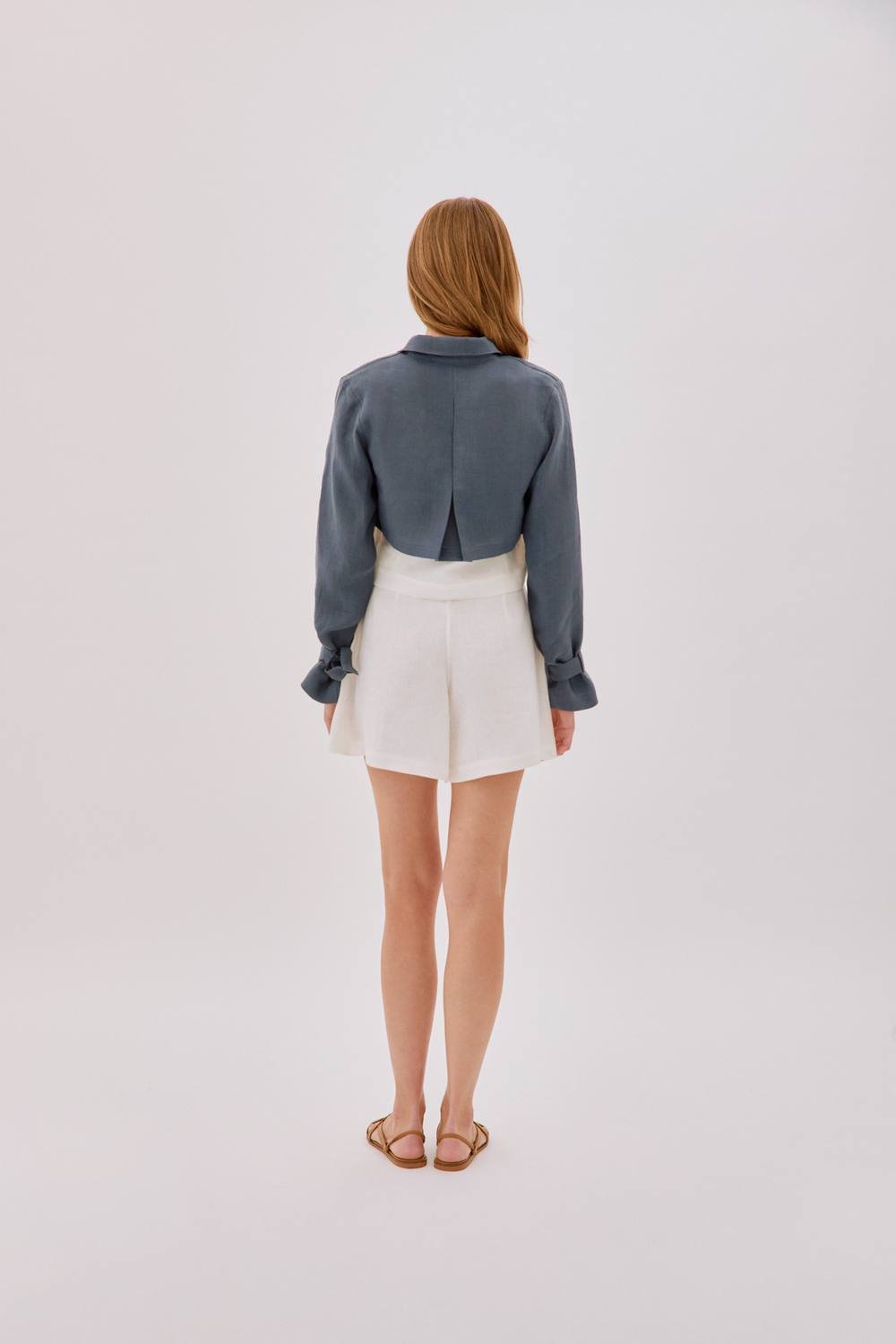 Labeca Labeca Women's Claudia Linen Flare Shorts in Ecru - 3