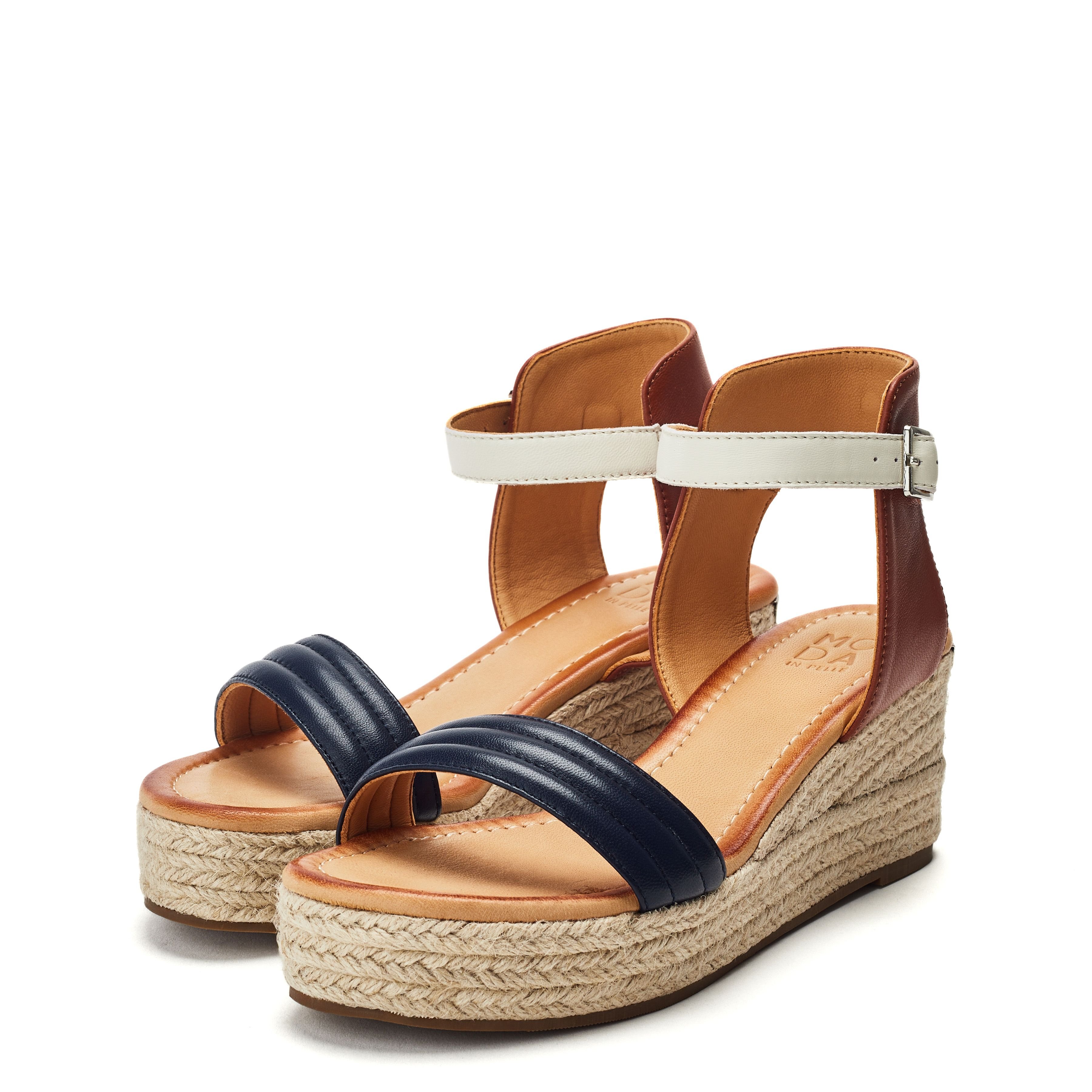 Moda In Pelle Moda In Pelle Women's 'Kolanthia' Leather Wedges in Navy - 2