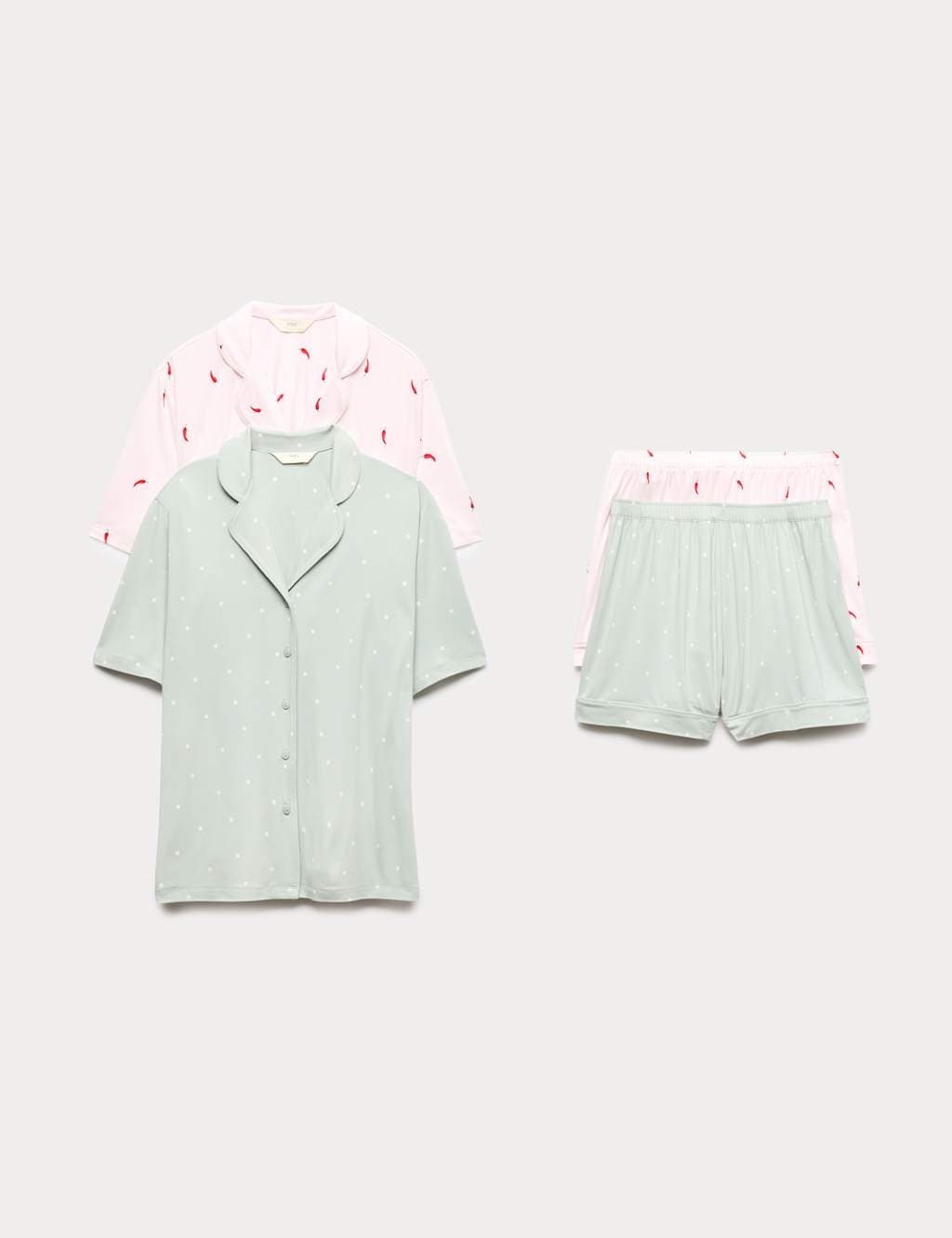 Marks & Spencer M&S 2 Pack Soft Touch Revere Shortie Sets Pink Mix