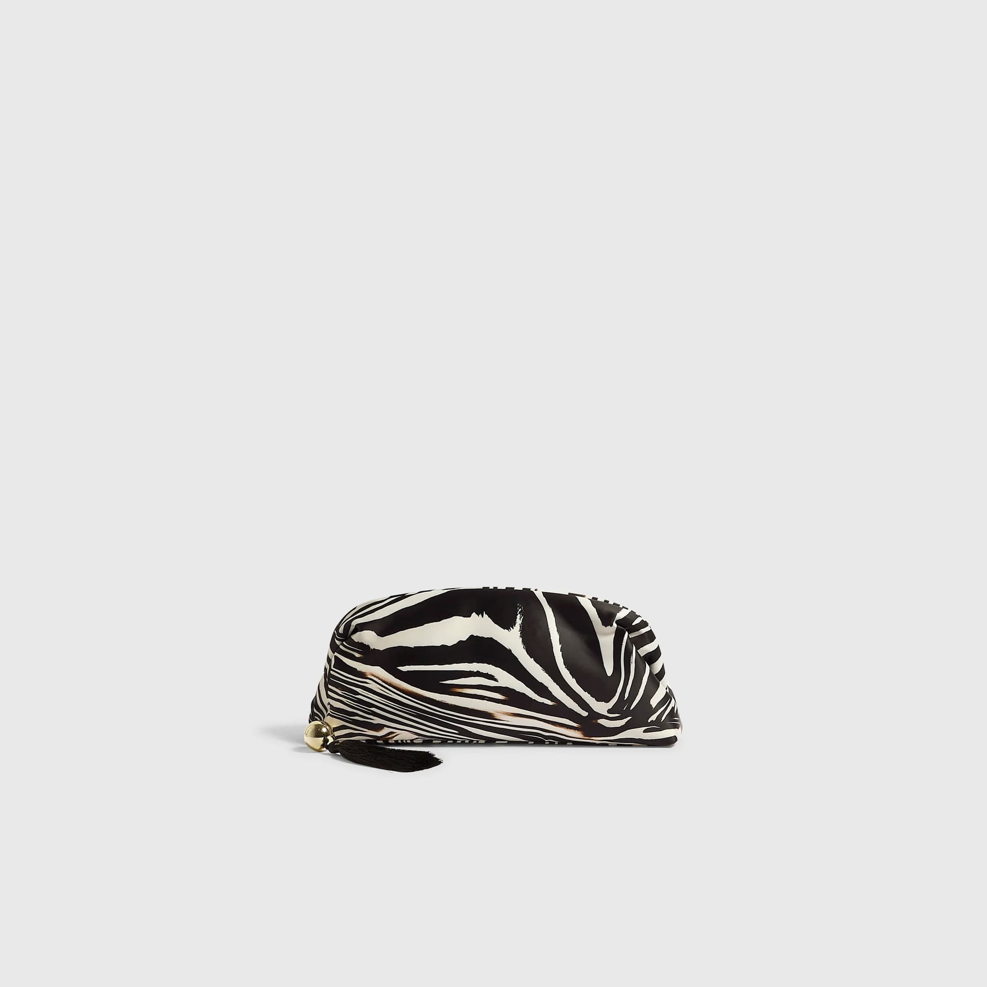 River Island River Island Womens Black Zebra Print Tassel Frame Clutch Bag