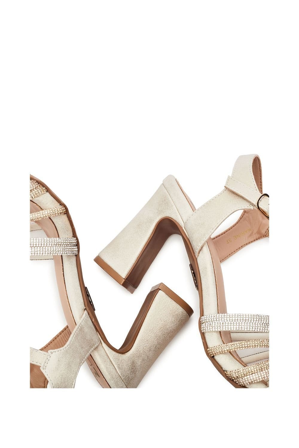 Moda In Pelle Moda In Pelle Women's 'Narine' Porvair Heeled Sandals in Gold - 4