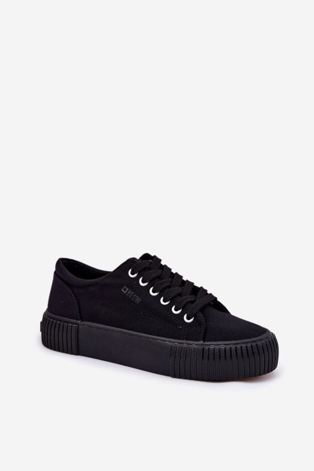Love Lace Love Lace Women's Big Star Textile Platform Sneakers for Everyday Comfort in Black - 2