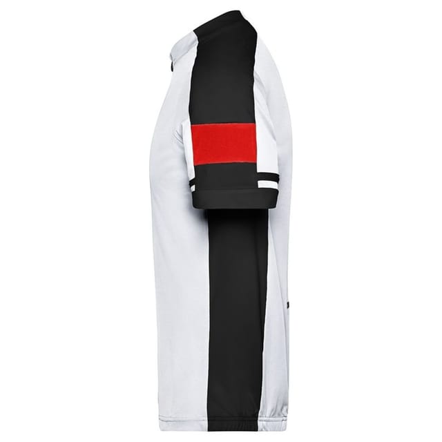 James and Nicholson James and Nicholson Men's Bike Full Zip T-Shirt in White - 3