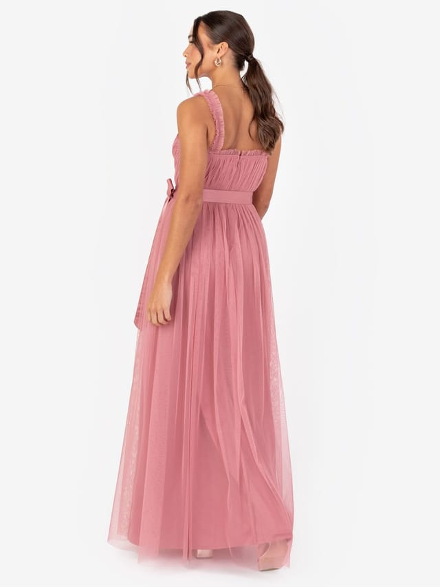 Anaya with Love Anaya with Love Women's Frill Faux Wrap Strappy Maxi Dress in Pink - 3