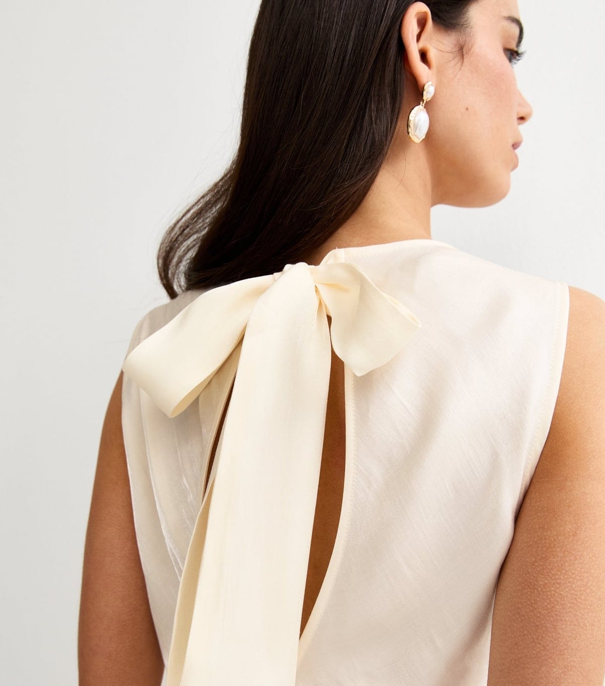 New Look Women's Cream Sparkly Satin Cowl Neck Maxi Dress New Look - 4