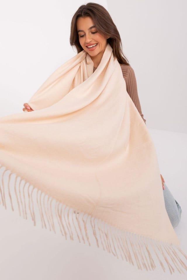Love Lace Love Lace Women's Warm Long Winter Scarf with Decorative Tassels & Soft Knit in Beige - 3