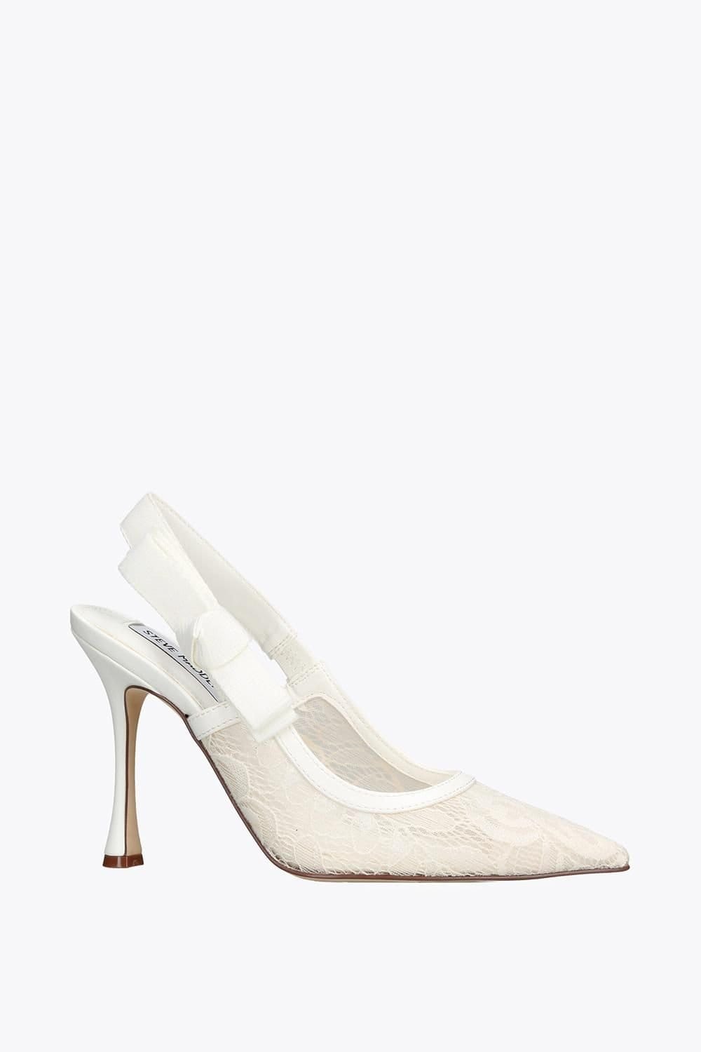 Steve Madden STEVE MADDEN Women's 'Brylie White Lace' Fabric Heels - 4