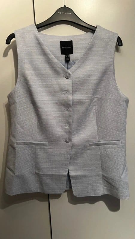 New Look Baby Blue Textured Waistcoat