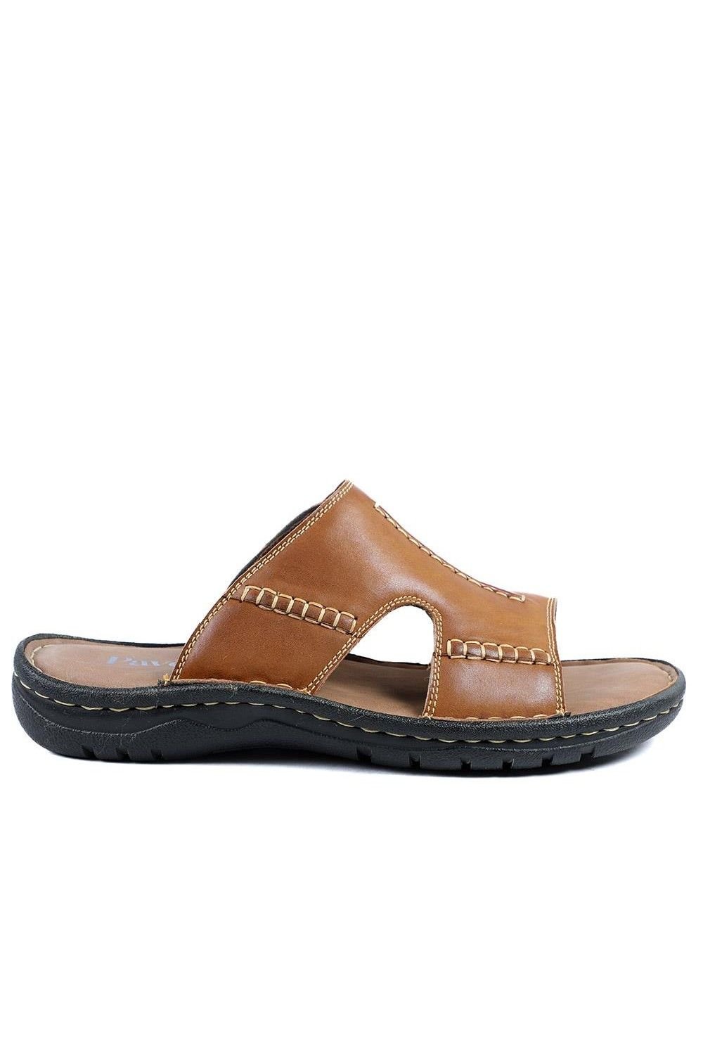 Pavers Pavers Men's Slip On Leather Mule Sandals in Tan - 2