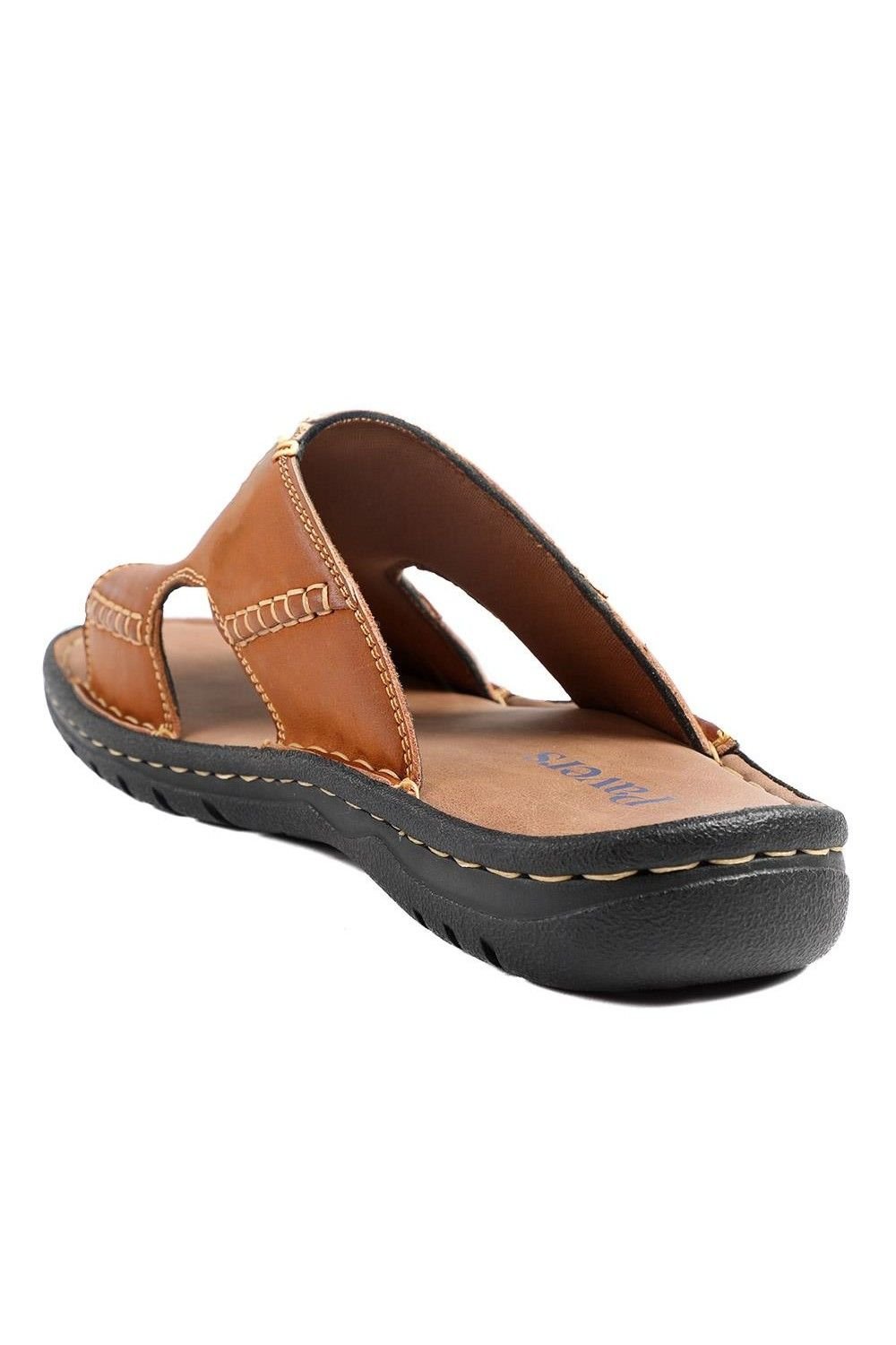 Pavers Pavers Men's Slip On Leather Mule Sandals in Tan - 3