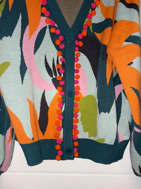 Never Fully Dressed Never Fully Dressed Balearic Forrest Colourful Cardigan Plus Size XXL Funky Embellished