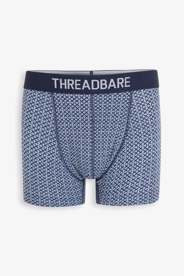 Threadbare Threadbare Men's 5-Pack Printed Hipster Fit Boxer Shorts in Blue - 3