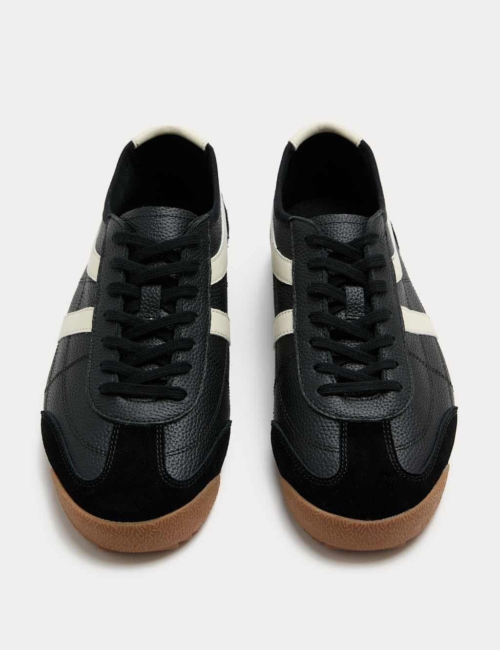 Marks & Spencer M&S Slimline Leather Trainers Black
