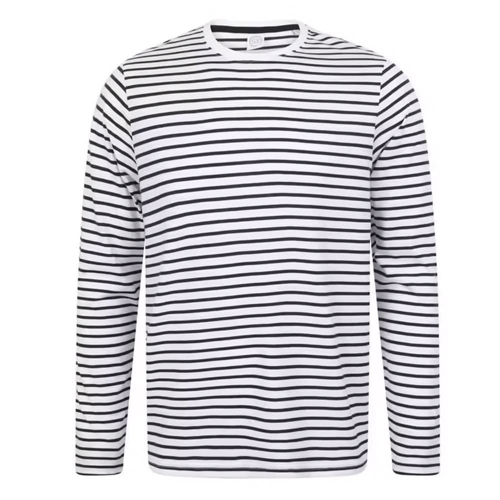 SF Men SF Men Men's Striped Long-Sleeved T-Shirt in White