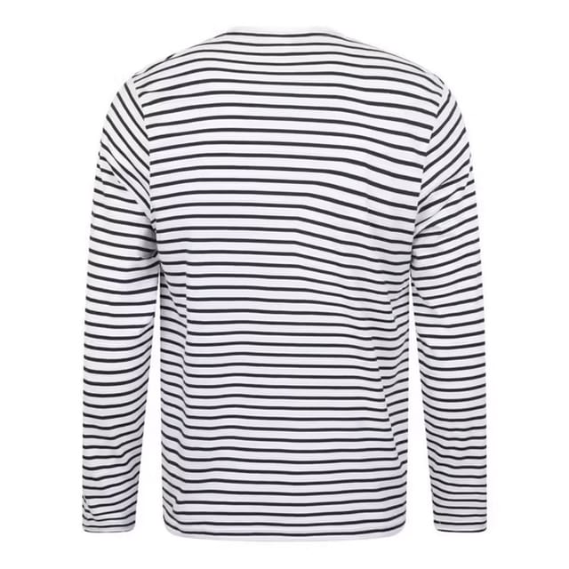 SF Men SF Men Men's Striped Long-Sleeved T-Shirt in White - 2