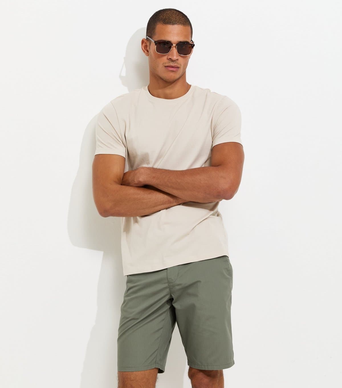 Only and Sons Men's Dark Green Chino Shorts Only and Sons New Look