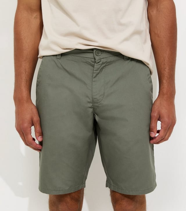 Only and Sons Men's Dark Green Chino Shorts Only and Sons New Look - 3