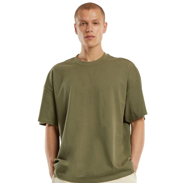 New Morning Studios New Morning Studios Men's Jersey Cotton Oversized T-Shirt in Olive - 3
