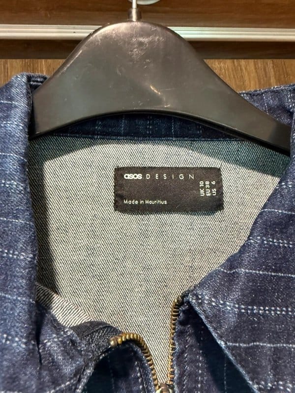 ASOS Design UK10 denim shirt zip detail