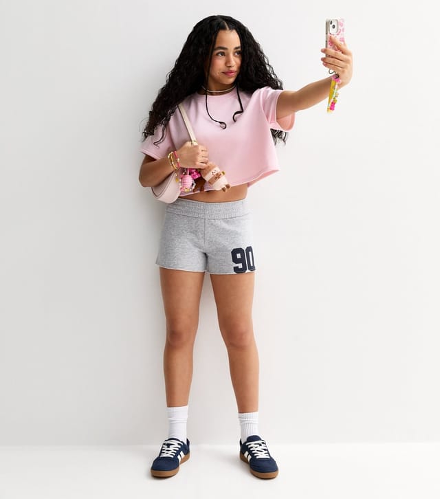 New Look Girls' Light Pink Short Sleeve Sweatshirt Top New Look - 3