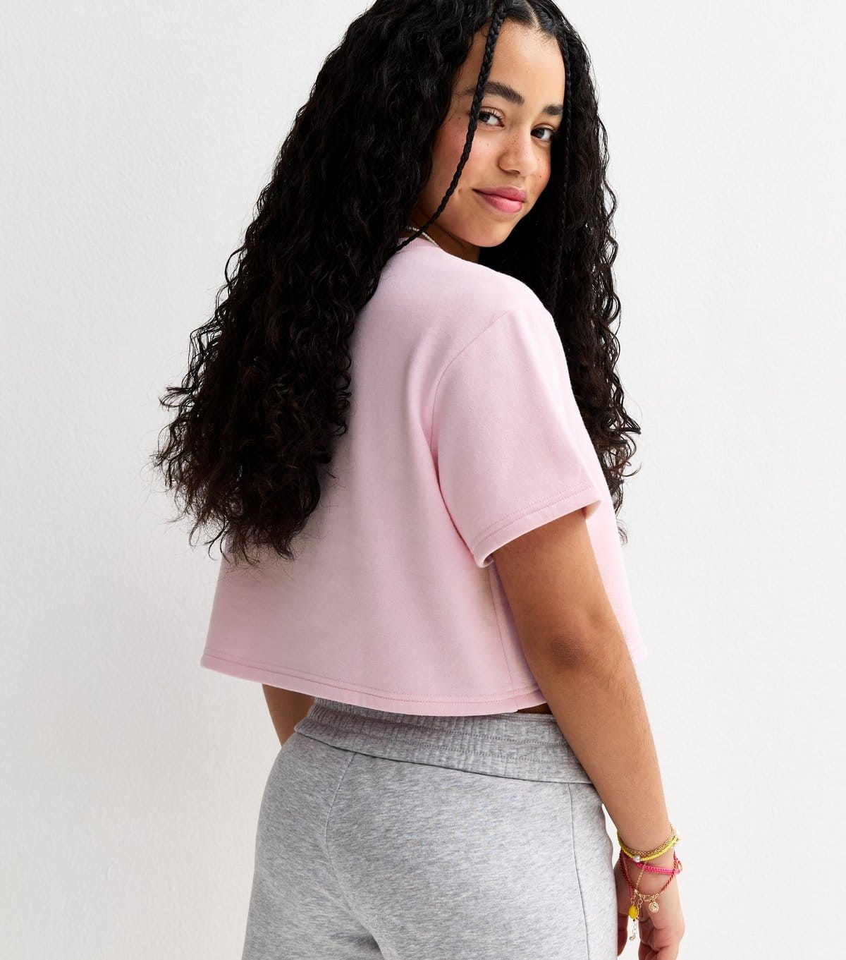 New Look Girls' Light Pink Short Sleeve Sweatshirt Top New Look - 4